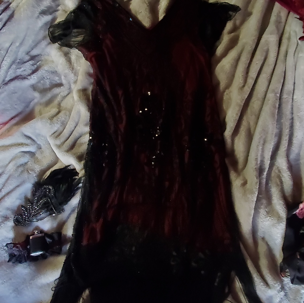 Burgundy black dress
